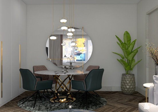 Living and Dining Design Rendering