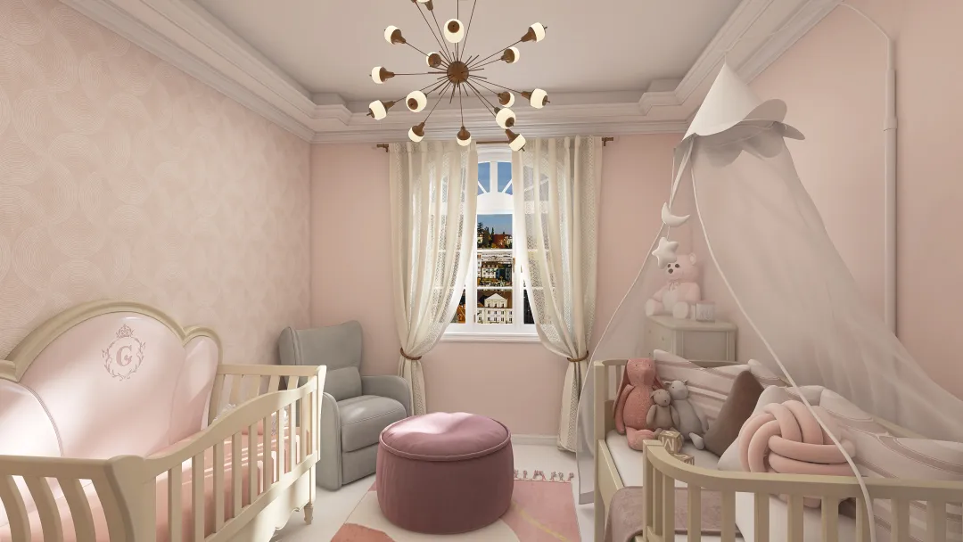 Baby Pink 3d design renderings