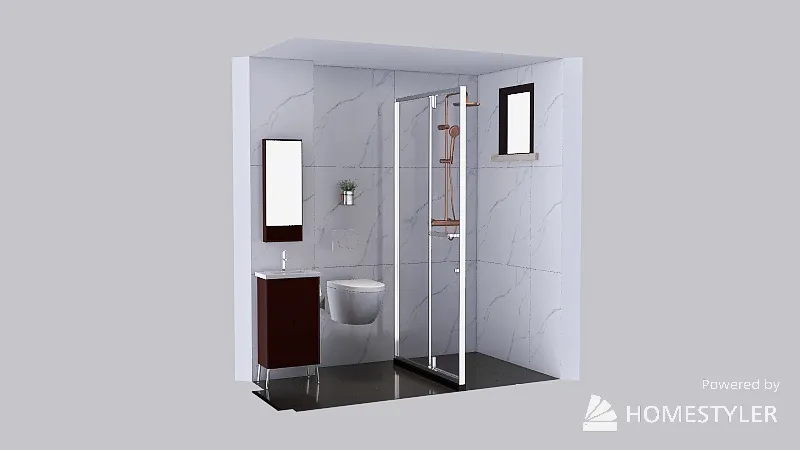 Small toilets Wide 3d design renderings