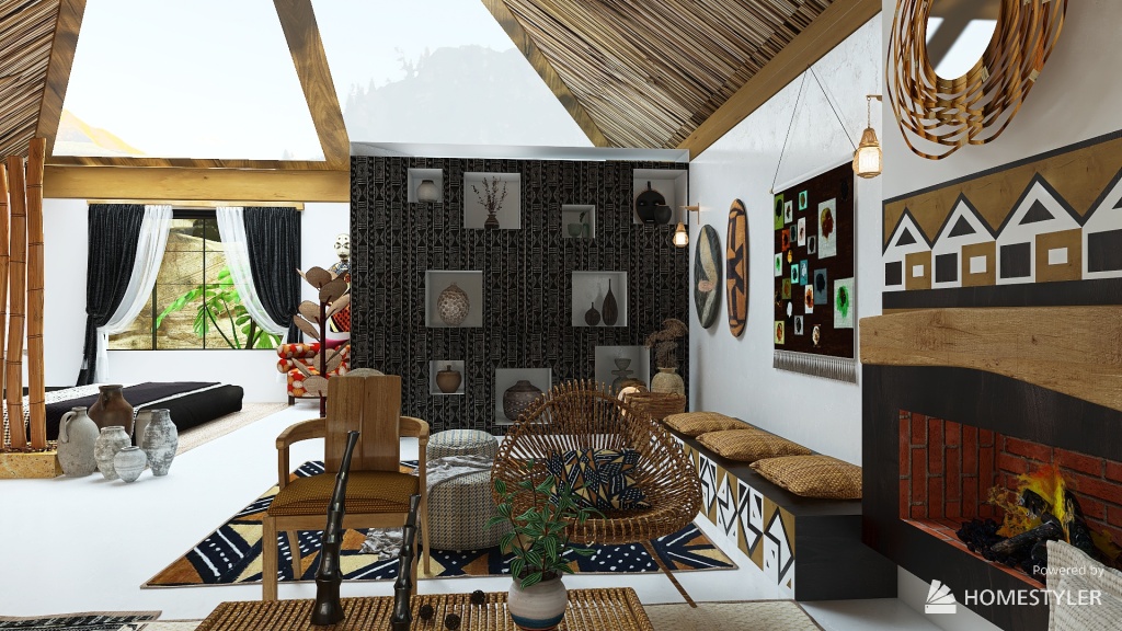 Case Africaine contemporaine 3d design renderings
