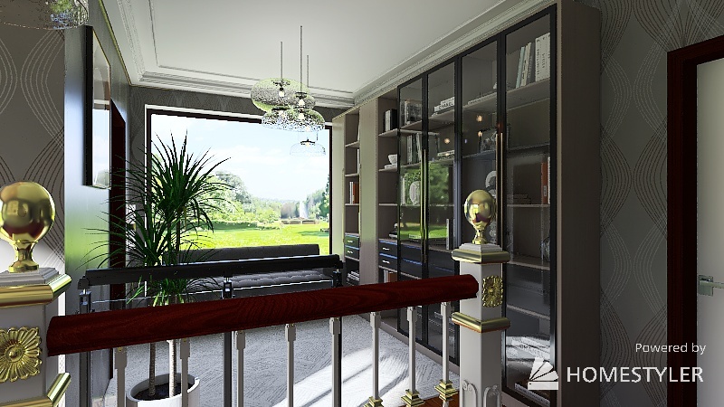 Luxus villa with very much windows 3d design renderings