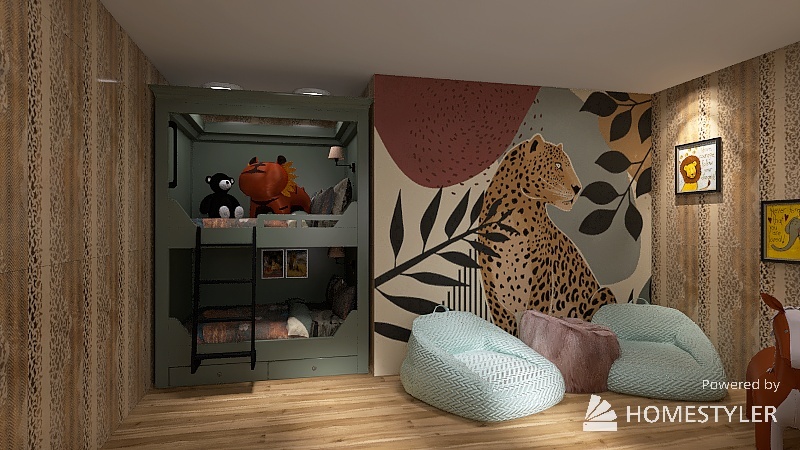 Safari Children's Room 3d design renderings