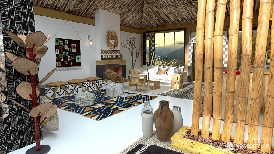 Case Africaine contemporaine 3d design renderings