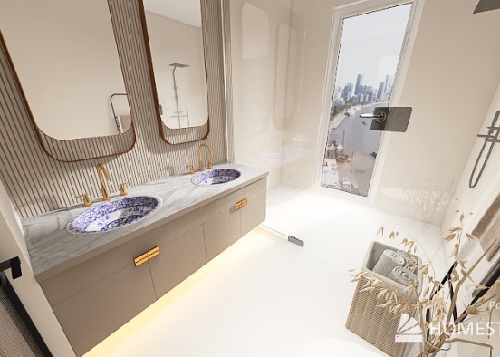 Łazienka 2 - umywalki wpuszczane Design Rendering