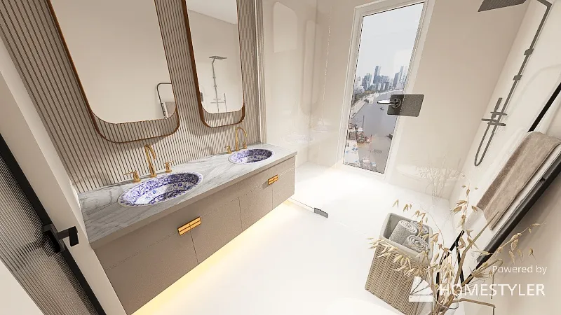 Łazienka 2 - umywalki wpuszczane 3d design renderings