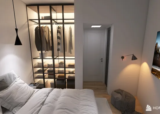 Bedroom with a strange layout Design Rendering
