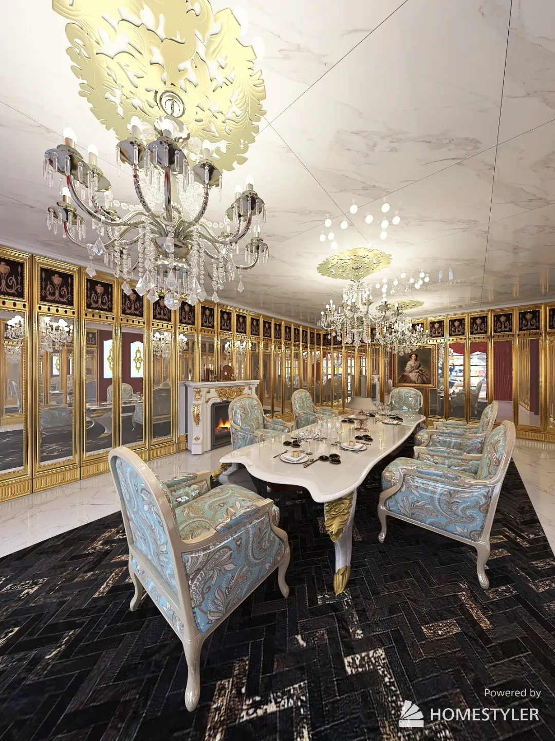 Elegant Dining Room 3d design renderings
