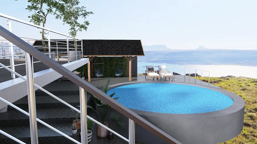 Modern Africa: summer sun and water 3d design renderings