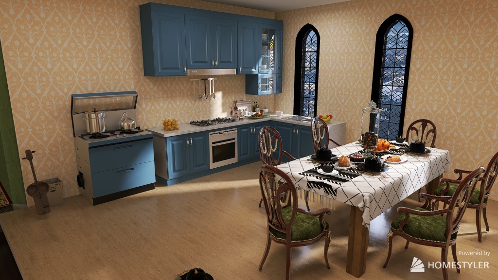 Haunted house exbit and small apartnment 3d design renderings
