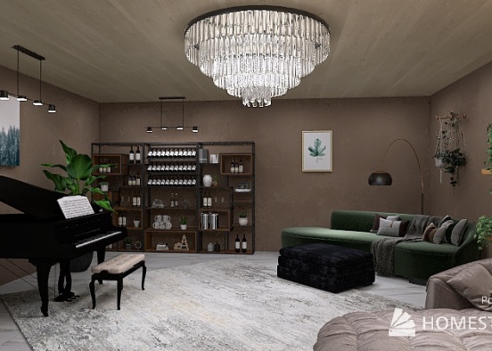 Cozy Living Room Space Design Rendering