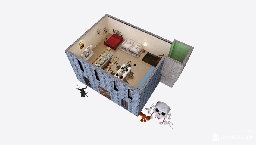 Haunted house exbit and small apartnment 3d design picture 125.14