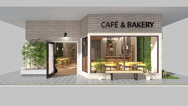 Cafetería 3d design renderings