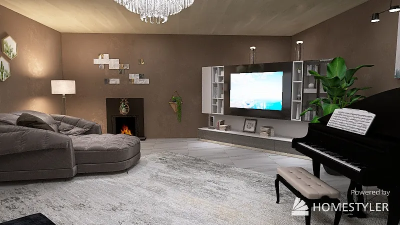 Cozy Living Room Space 3d design renderings
