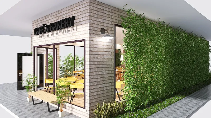 Cafetería 3d design renderings