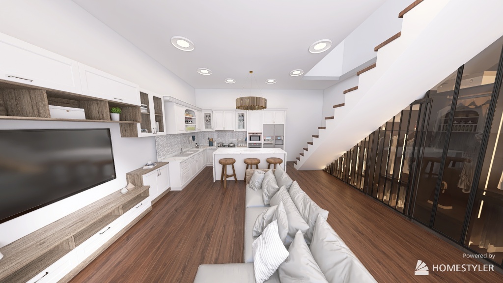 Two Story Studio Apartment 3d design renderings