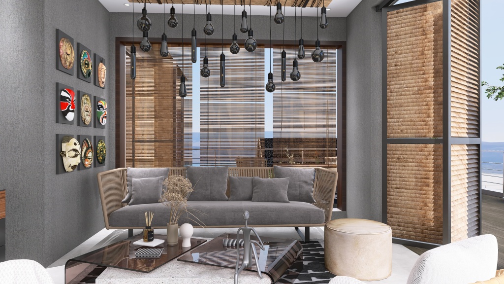 Modern Living Room 3d design renderings