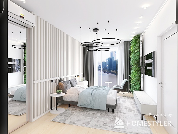 Bedroom for a gentle girl 3d design renderings