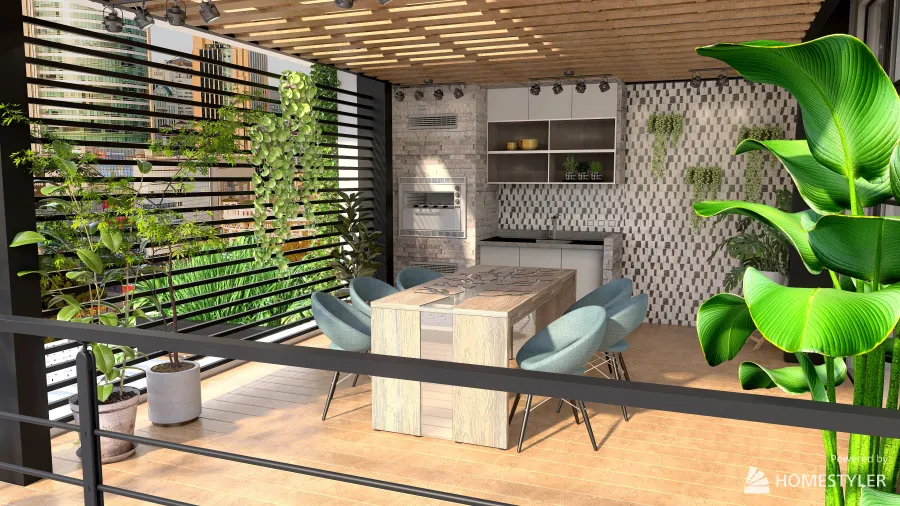 Modern Green and sunny 3d design renderings