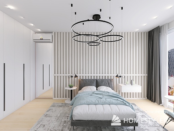 Bedroom for a gentle girl 3d design renderings