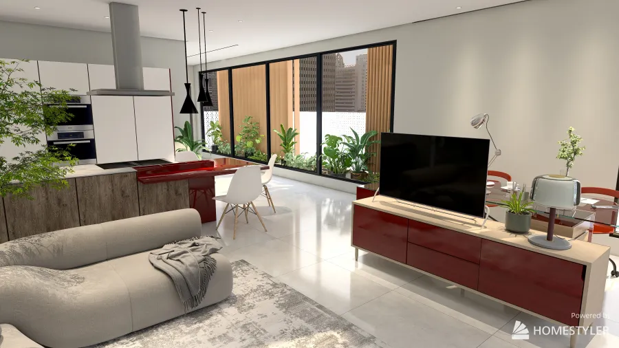Modern Green and sunny 3d design renderings