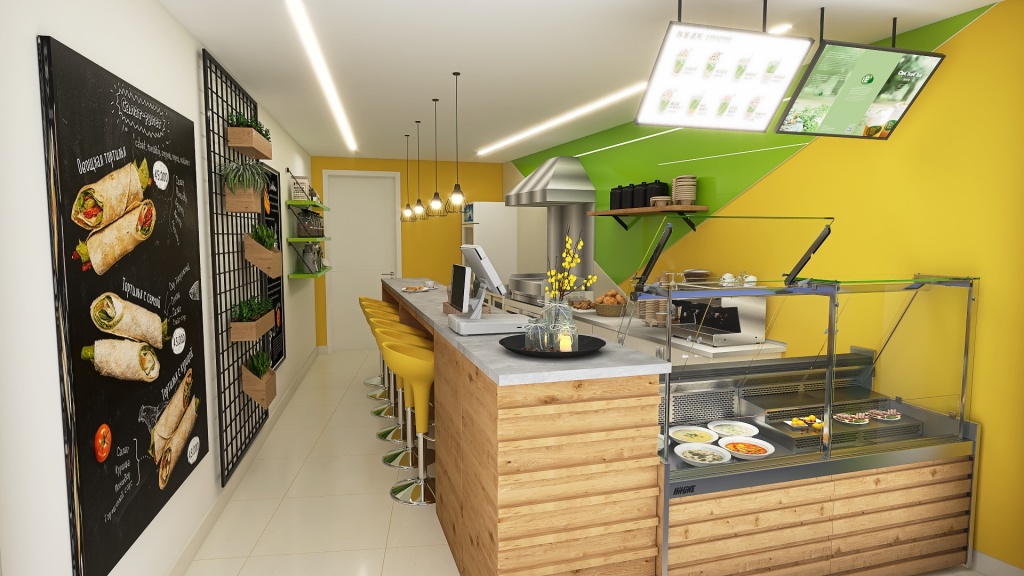 Flafel Restaurant 3d design renderings