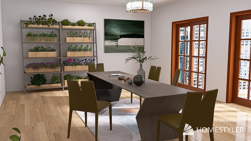 Dining Room on the Top Floor 3d design renderings