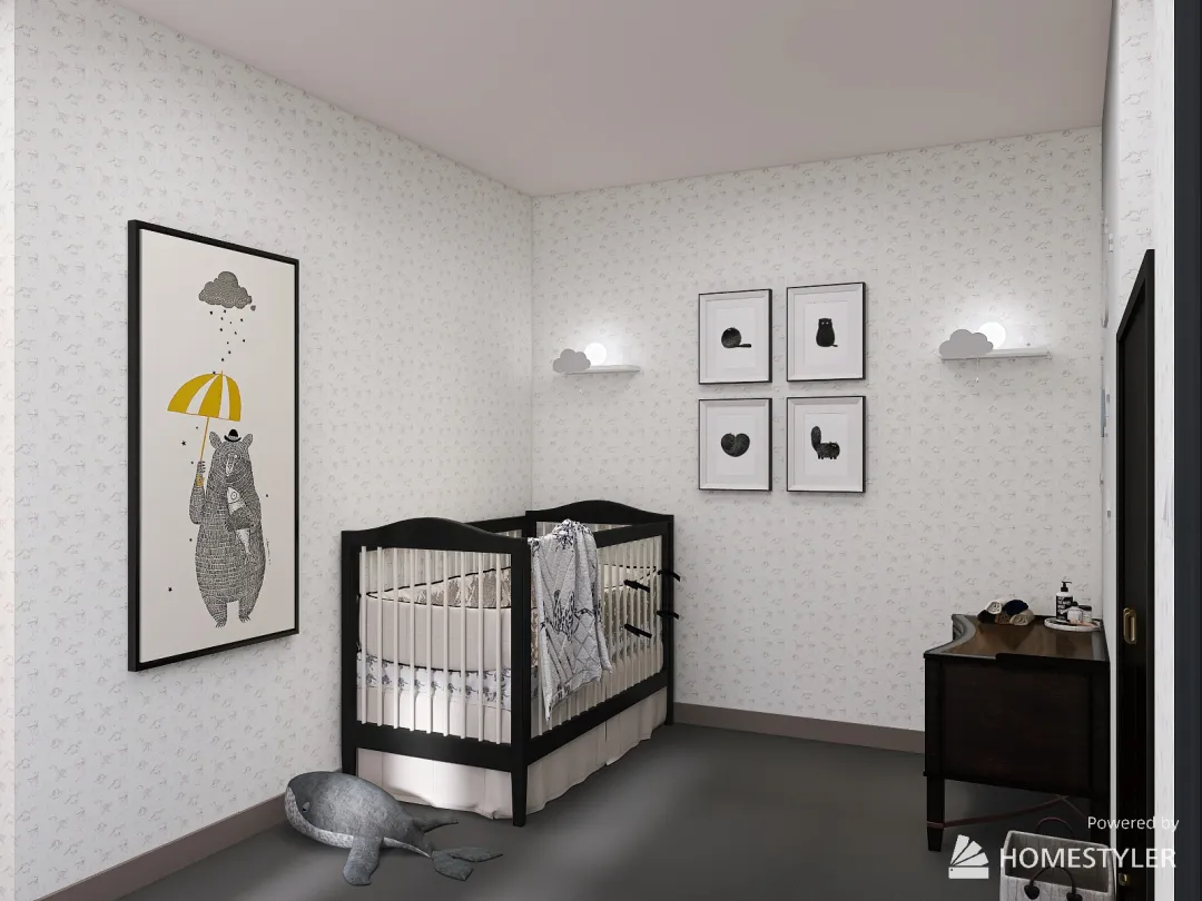 Nursery room 3d design renderings