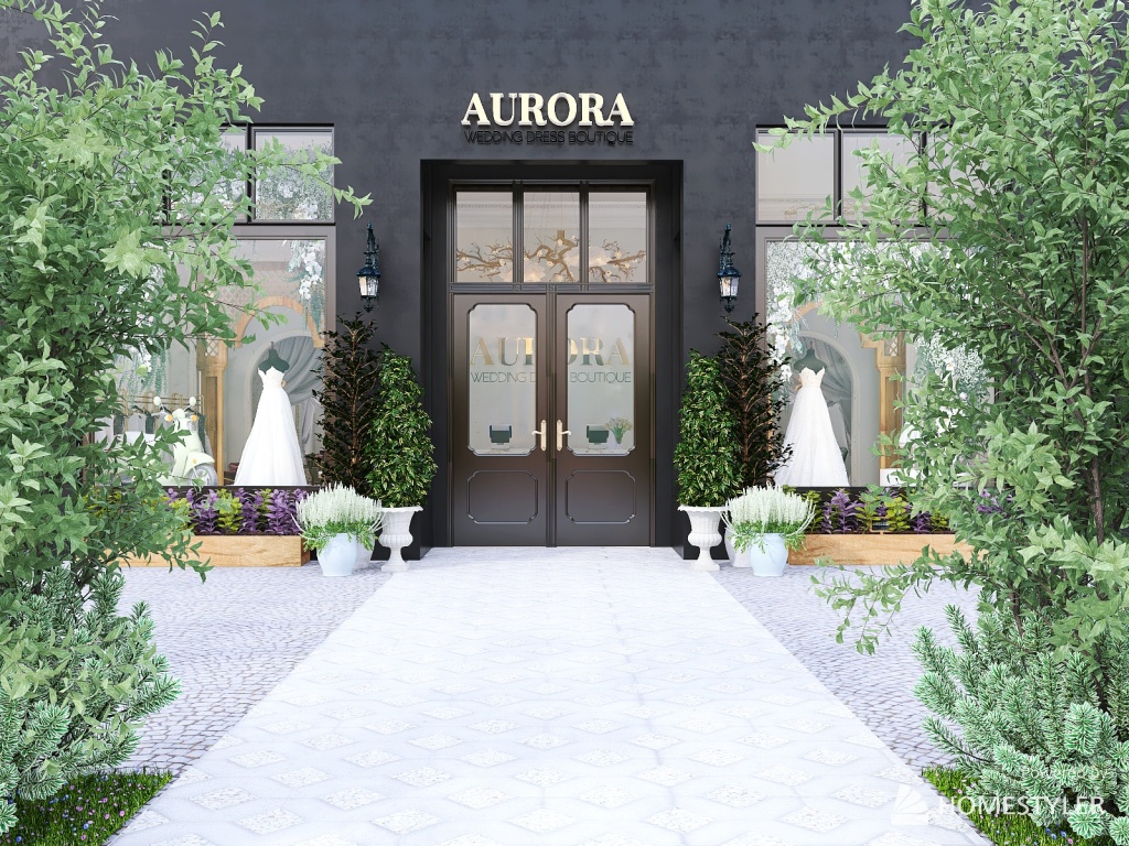Retail Design Project - Aurora Wedding Dress Boutique 3d design renderings