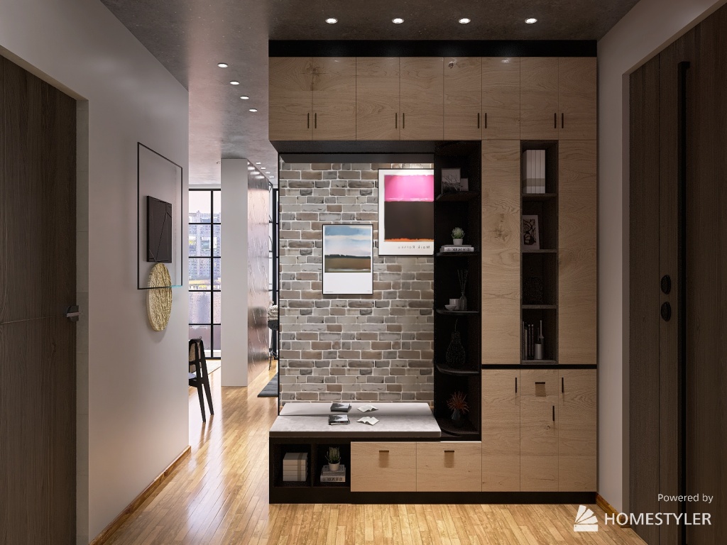 Small 45m2 apartment 3d design renderings