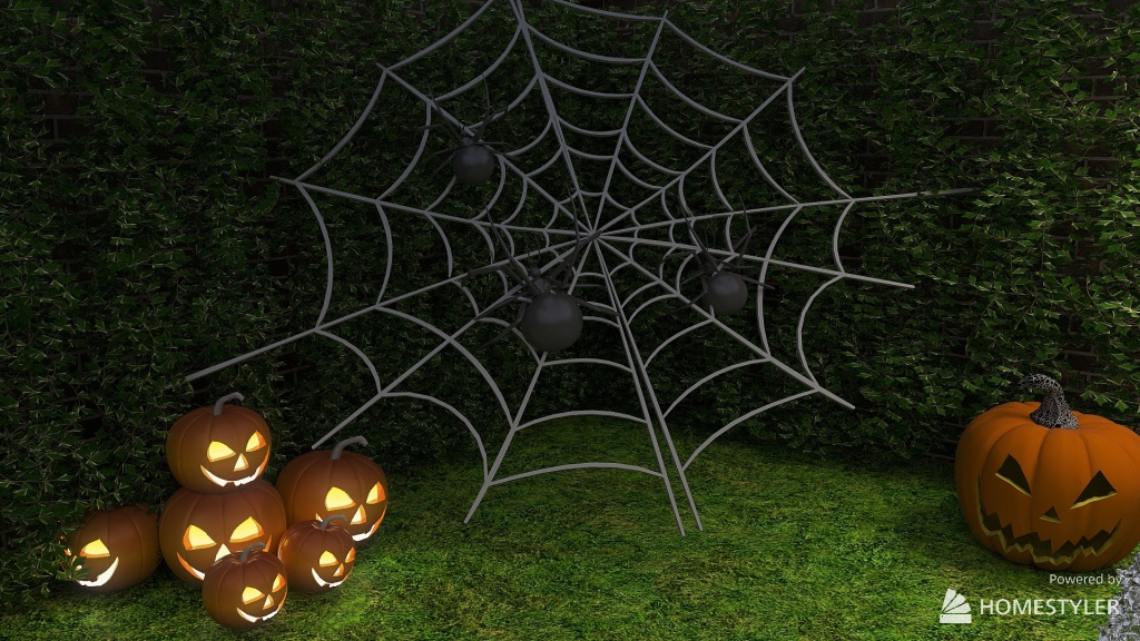 spooky halloween garden 3d design renderings