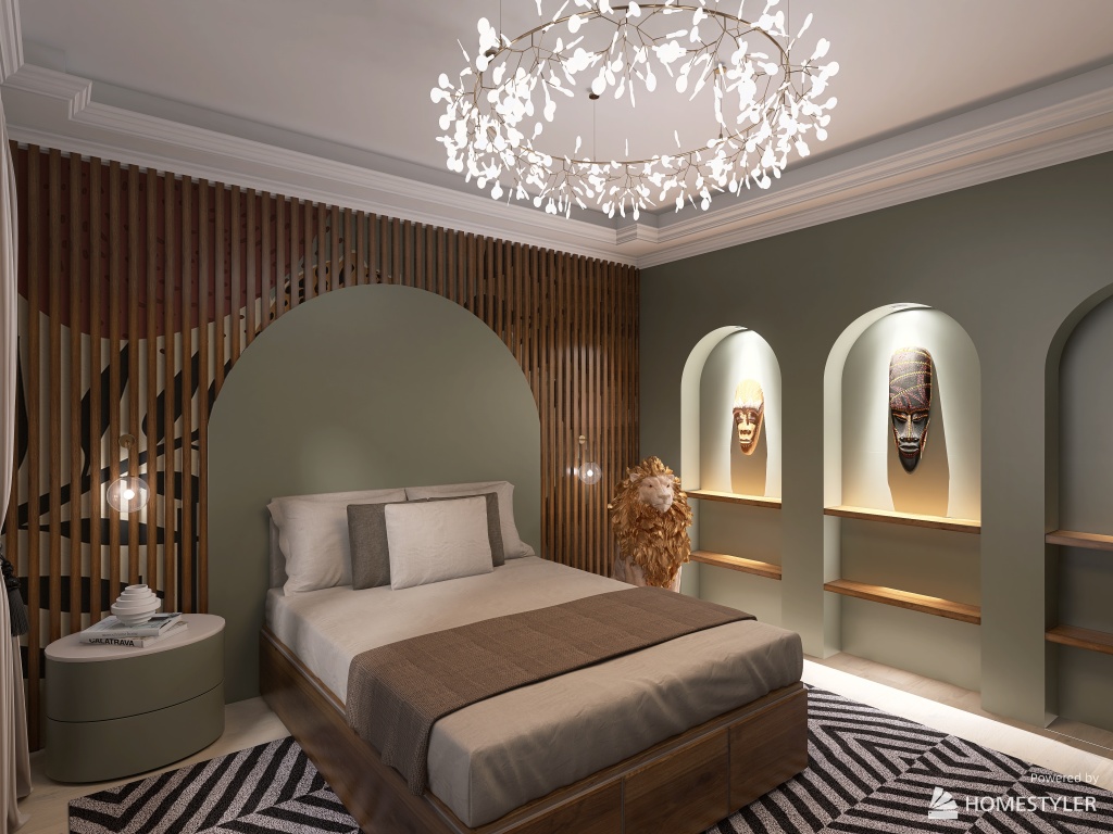 African safari room 3d design renderings