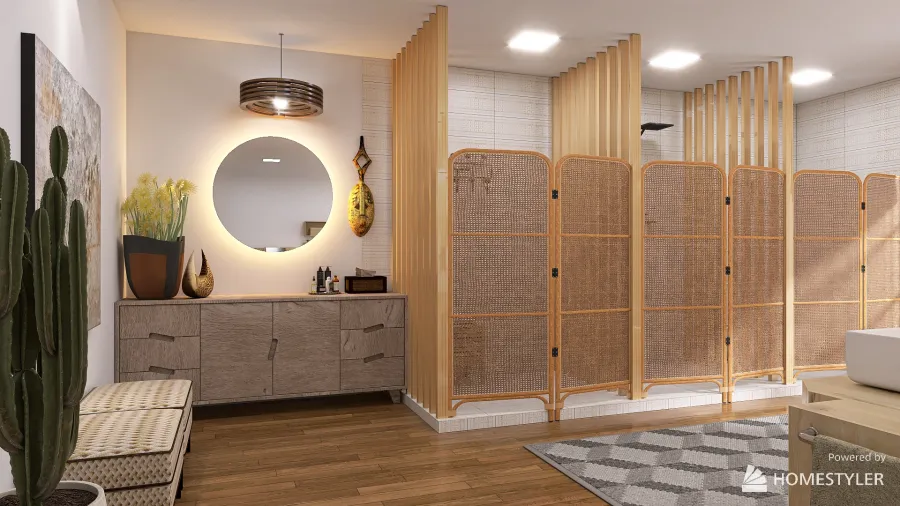 Toilet & Laundry Room 3d design renderings