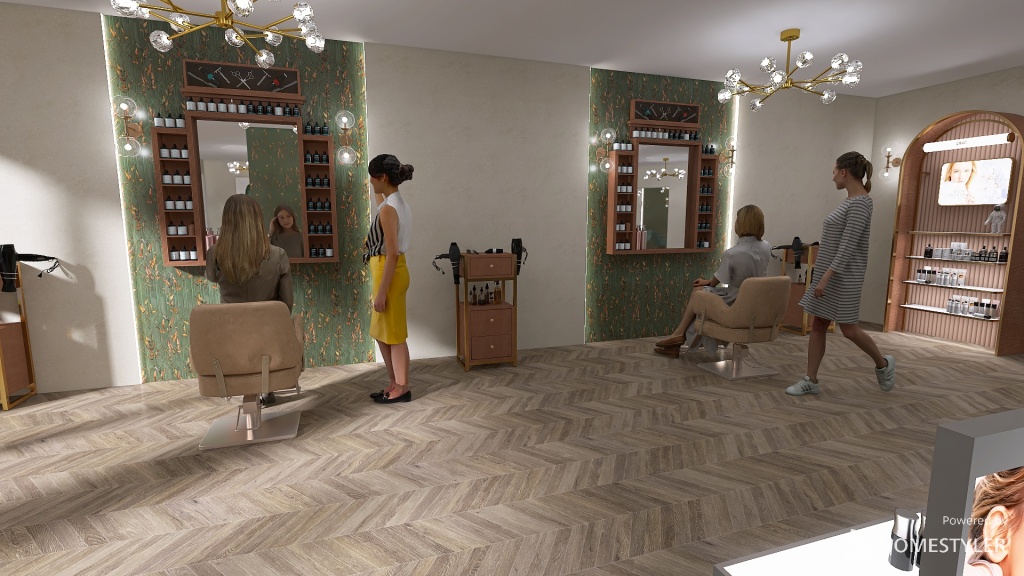 Beauty Salon 3d design renderings