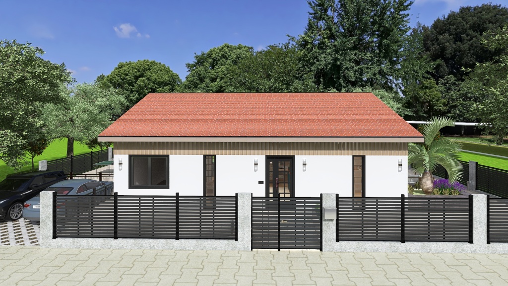 Cottage outside the city 3d design renderings