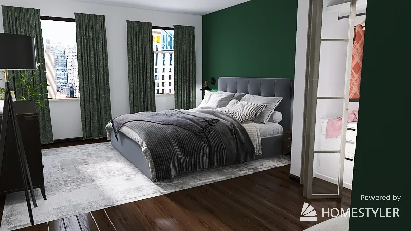 Simple Modern Bedroom 3d design renderings
