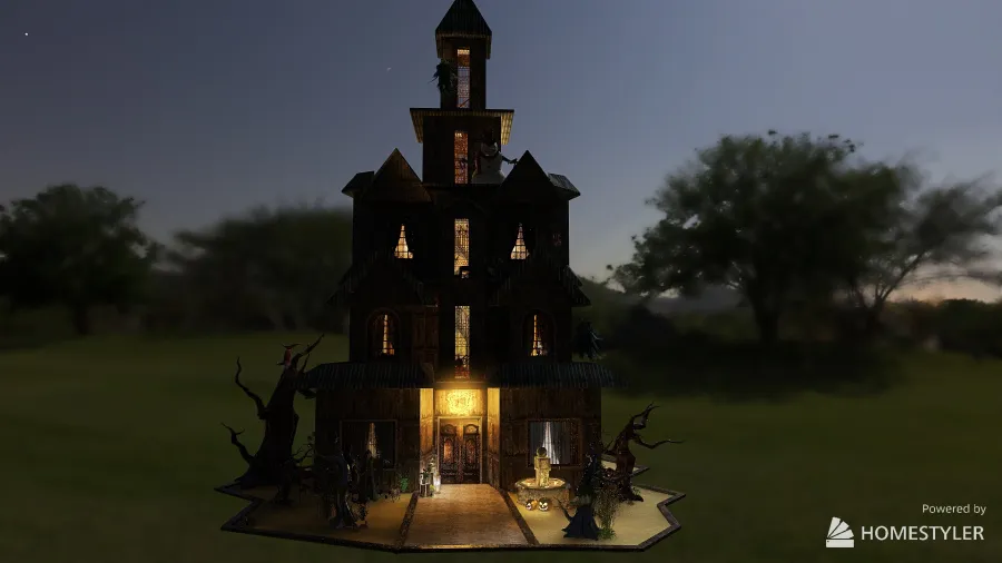 A haunted house 3d design renderings