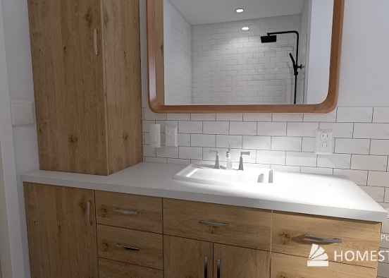 Bathroom Vertical Tile - Central WI Mini-Ranch Remodel Design Rendering