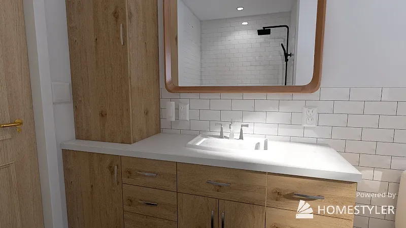 Bathroom Vertical Tile - Central WI Mini-Ranch Remodel 3d design renderings