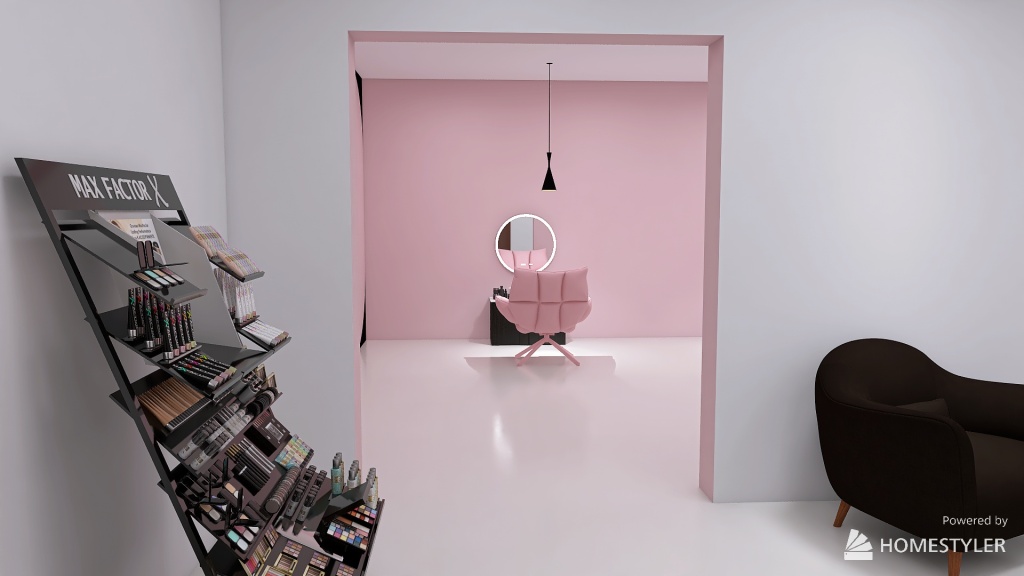 Pink and Black Beauty Salon 3d design renderings