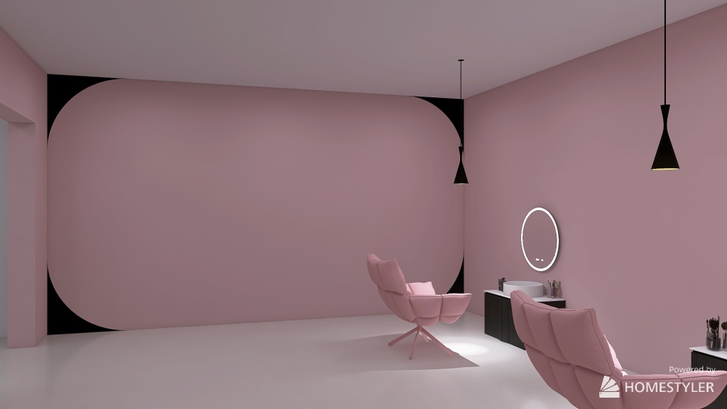 Pink and Black Beauty Salon 3d design renderings