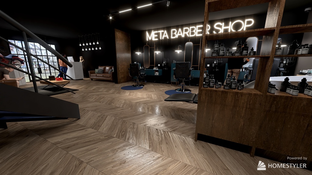 Beauty salon - barber shop 3d design renderings