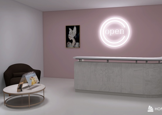 Pink and Black Beauty Salon Design Rendering