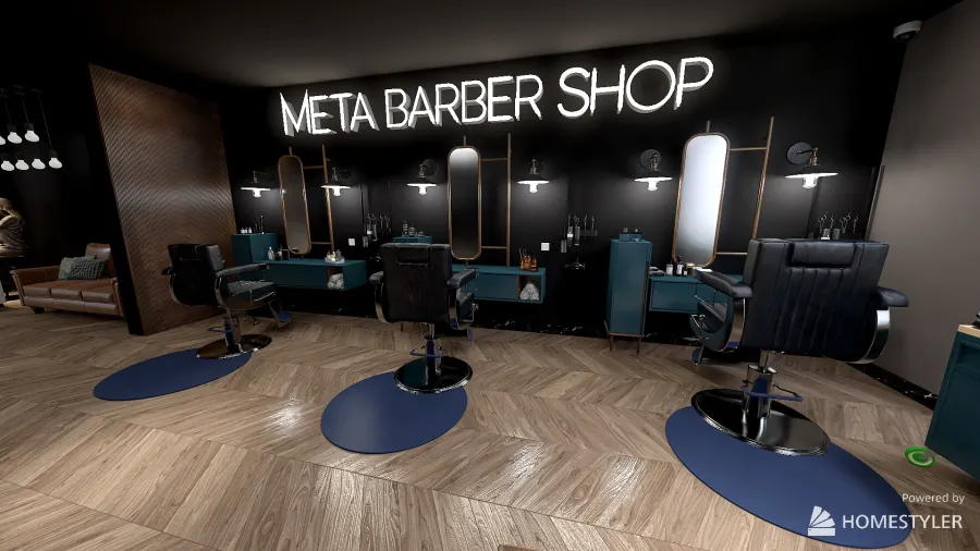 Beauty salon - barber shop 3d design renderings