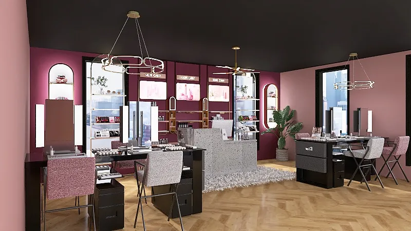 Beauty Salon 3d design renderings