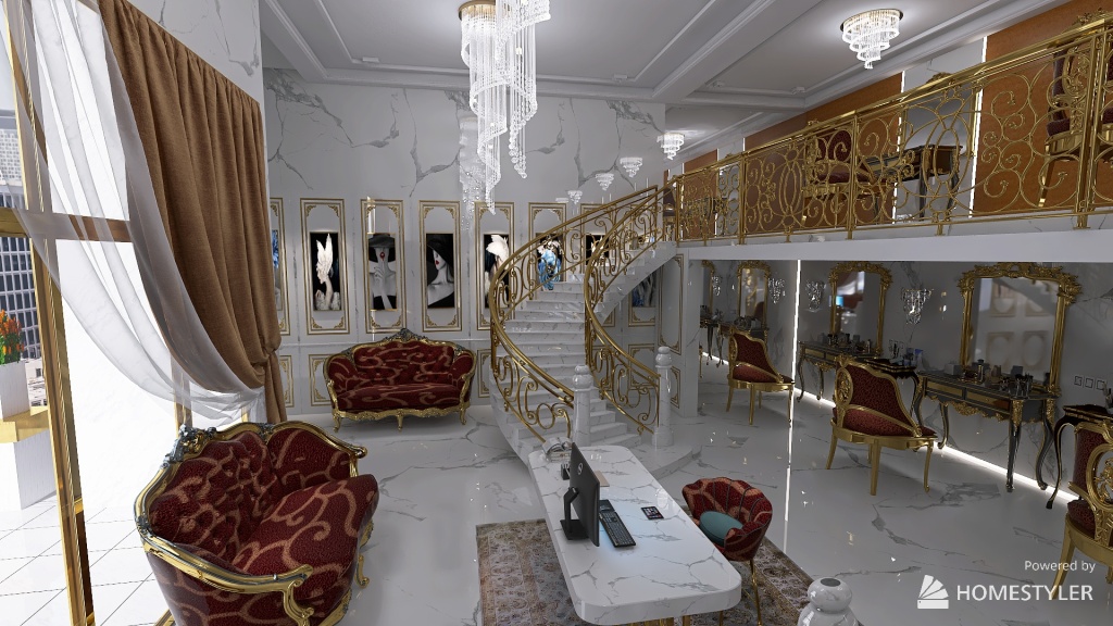 salone luxury beauty 3d design renderings