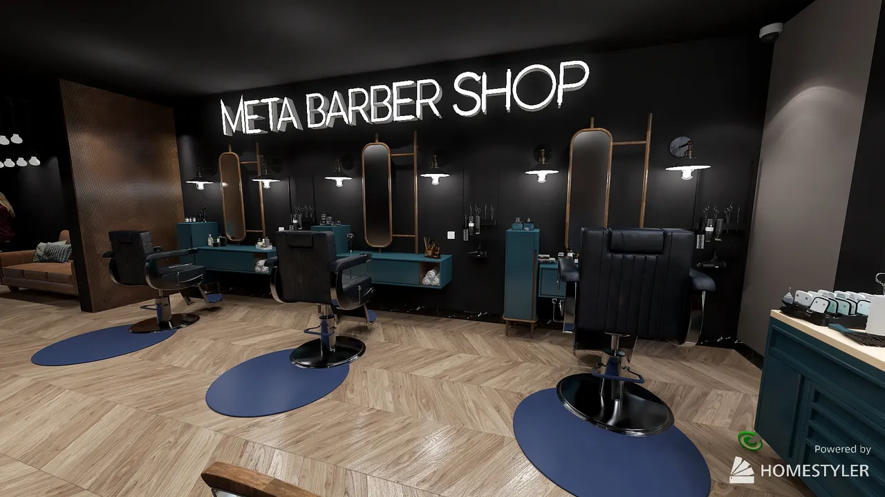 Beauty salon - barber shop 3d design renderings