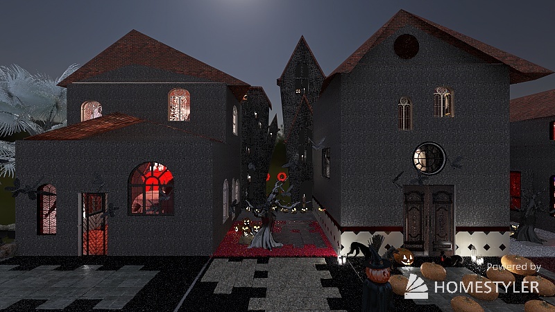 Horror Halloween 3d design renderings