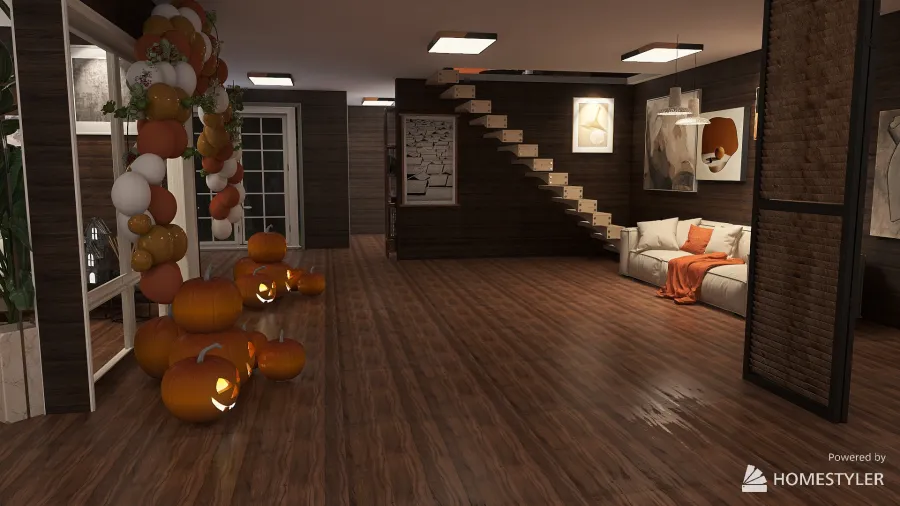 halloween birthday house 3d design renderings