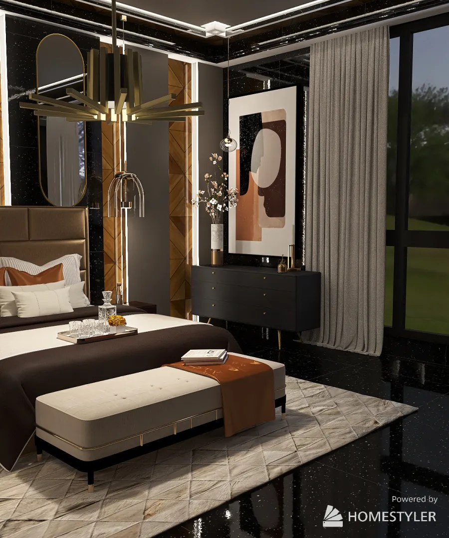 luxury hotel bedroom 3d design renderings