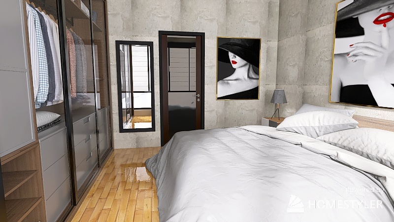 new concrete appartement 3d design renderings